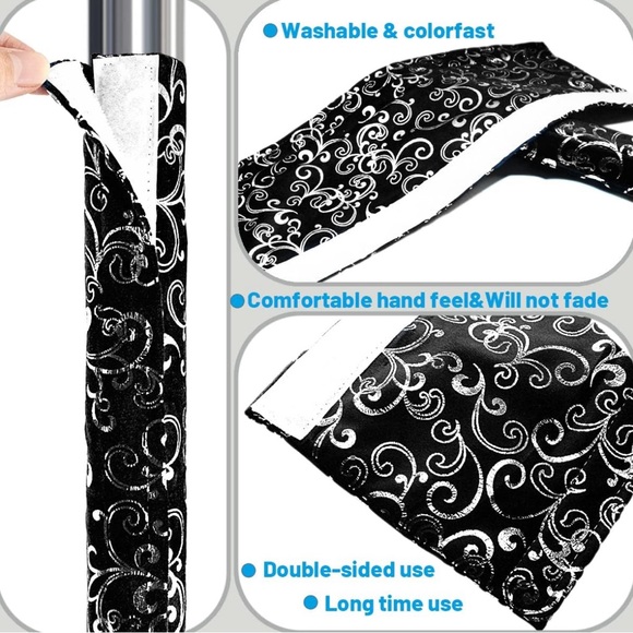 Protective Appliance Handle Covers in Printed Black Velvet [Set of 6] - Picture 7 of 8
